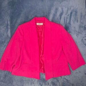 Kasper hot pink‎ blazer with satin lining. Women Size: 16